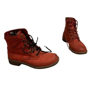 Kodiak Waterproof Red Leather Lace Up Ankle winter Boots Womens US 6